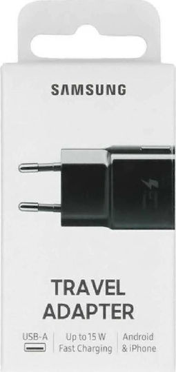 Samsung Φορτιστής Χωρίς Καλώδιο με Θύρα USB-A Μαύρος (EP-TA20EBE)