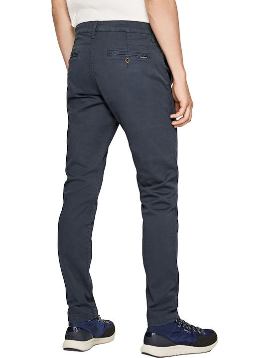 Pepe Jeans Charly Herrenhose Chino Elastisch in Slim Passform Marineblau