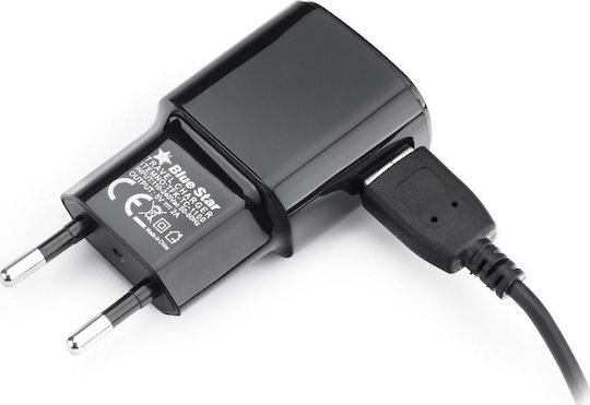 Blue Star Φορτιστής με Ενσωματωμένο Καλώδιο USB-C Μαύρος (5901737182999)