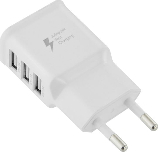 Lamtech Φορτιστής Χωρίς Καλώδιο με 3 Θύρες USB-A Λευκός (LAM040532)