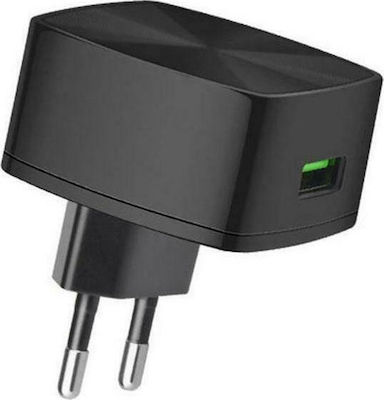 Hoco Ladegerät ohne Kabel mit USB-A Anschluss Schnellaufladung 3.0 Schwarzs (C26)