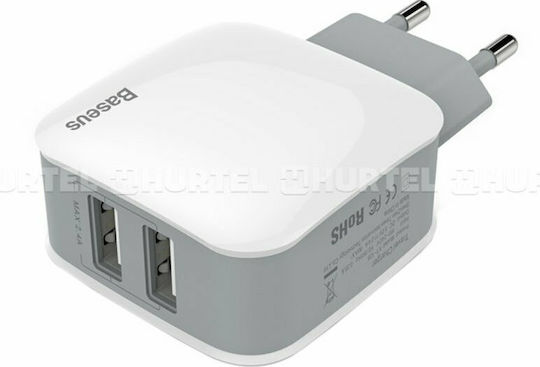 Moxom Charger Without Cable with USB-A Port Whites (KH-33)