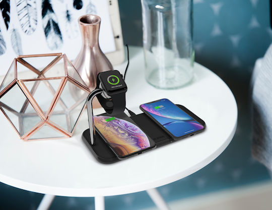 Zens Wireless Charger (Qi Pad) 10W Blacks (Dual + Watch)