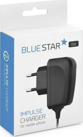 Blue Star Φορτιστής με Θύρα USB-A και Καλώδιο USB-C Μαύρος (5901737865342)