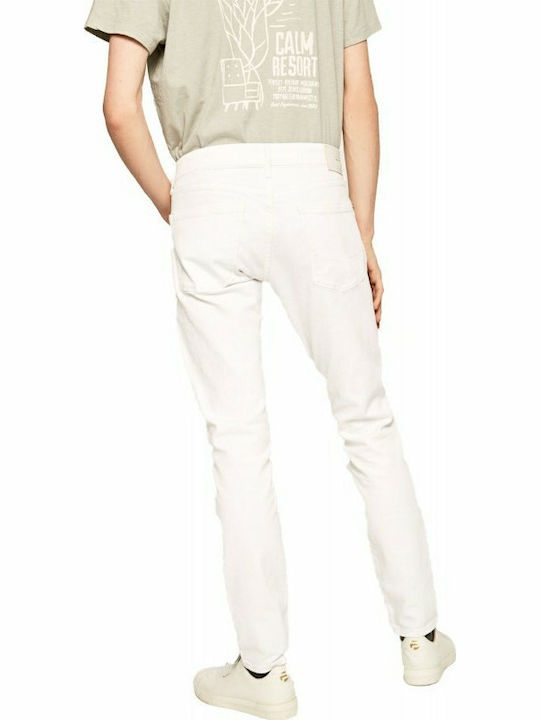 Pepe Jeans Stanley Ανδρικό Παντελόνι Τζιν σε Κανονική Εφαρμογή Λευκό