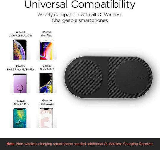 Spigen Kabelloses Ladegerät (Qi Pad) 10W Schwarzs (F310W DUO)