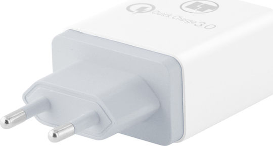 Lamtech Φορτιστής Χωρίς Καλώδιο με 3 Θύρες USB-A Quick Charge 3.0 Λευκός (LAM021004)