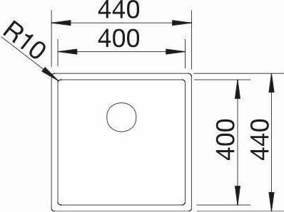 Blanco Claron 400-U Durinox 523385 Поддръжка Мивка Inox Сатен Ш44xД44см Сребрист