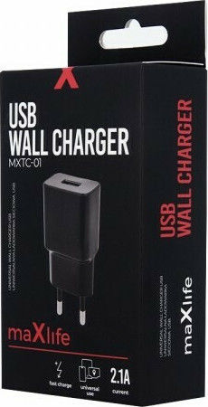 Maxlife Charger Without Cable with USB-A Port Whites (MXTC-01)