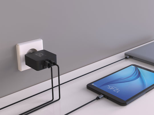 Green Cell Ladegerät mit USB-A-Anschluss und USB-C-Anschluss sowie USB-C-Kabel 45 W Power Delivery / Quick Charge 3.0 Schwarz (CHAR10)