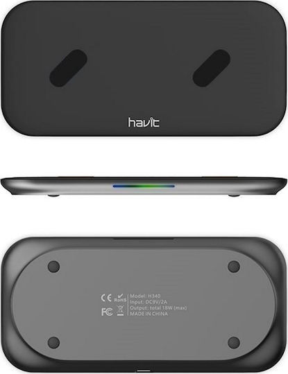 Havit Ασύρματος Φορτιστής (Qi Pad) 18W Μαύρος (H340)