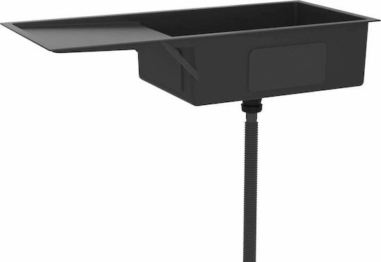 vidaXL Drop-In Küchenspüle aus Flüssiger Granit M100xB44cm Schwarze