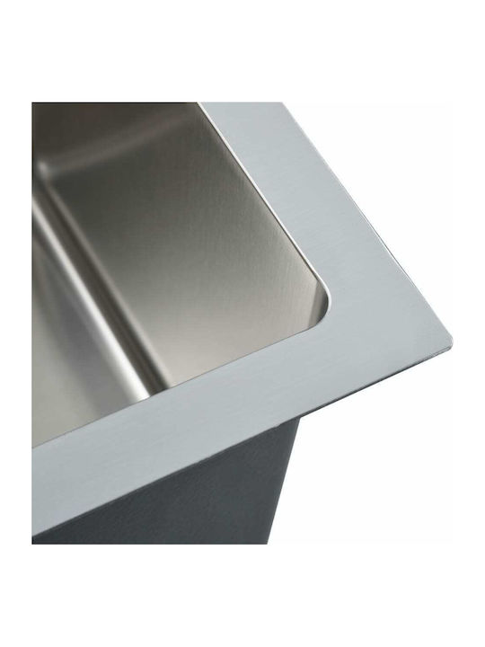 vidaXL Drop-In Мивка Inox Четкан Ш53xД50см Сребрист