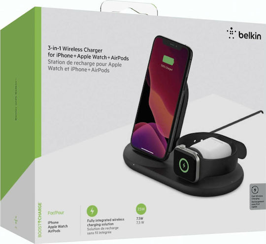 Belkin Ασύρματος Φορτιστής (Qi Pad) 7.5W Μαύρος (Boost Charge)