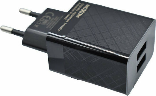 Moxom Charger Without Cable with 2 USB-A Ports Blacks (MX-HC22)