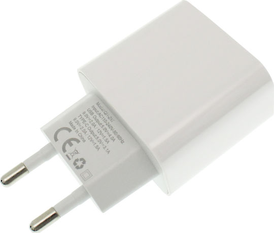 QIHANG Φορτιστής Χωρίς Καλώδιο με Θύρα USB-A και Θύρα USB-C Quick Charge 3.0 / Power Delivery Λευκός (Z47)