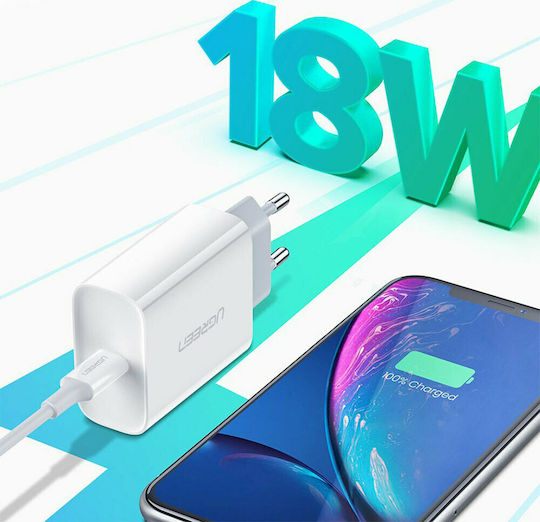 Ugreen Φορτιστής Χωρίς Καλώδιο με Θύρα USB-C 20W Power Delivery Λευκός (CD137)