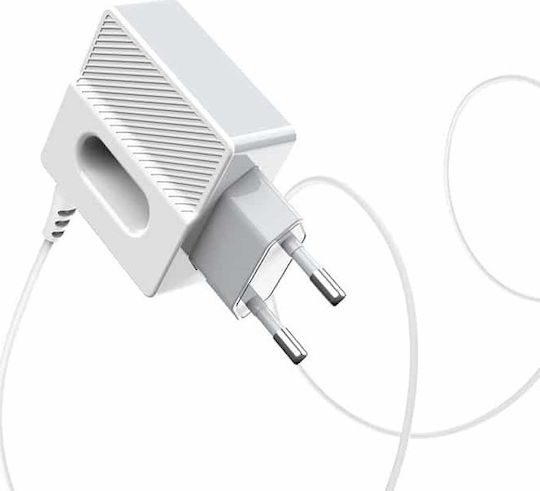 Hoco с 2 USB-A порта и кабел Lightning Бял (C75)