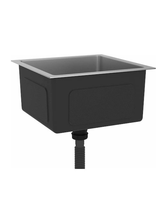 vidaXL Drop-In Sink Inox Satin W40xD40cm Silver