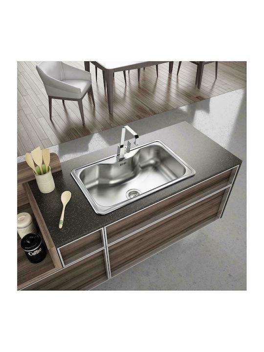 Fortinox Arena 22080 108-22080-110 22080-110 Drop-In Sink Inox Satin W80xD50cm Silver