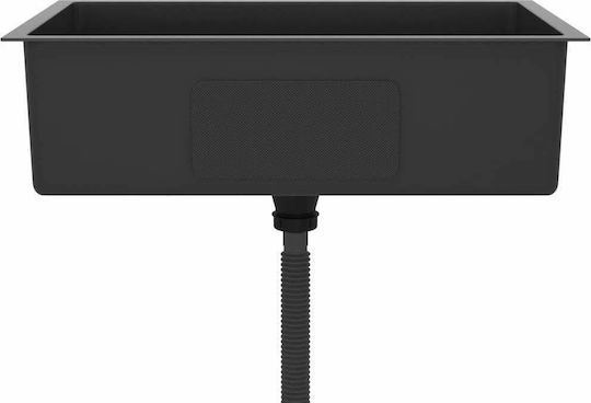vidaXL Ένθετος Νεροχύτης Inox Σατινέ Μ70xΠ44cm Μαύρος