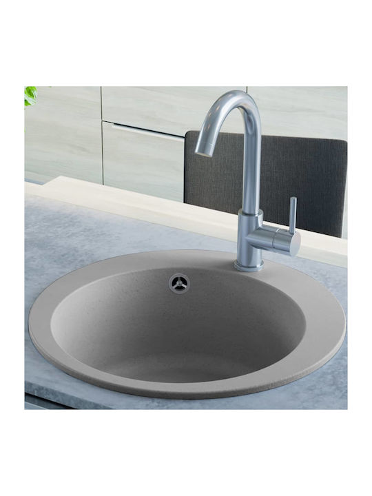 vidaXL Drop-In Chiuvetă din Granit Sintetic L50.5xW50.5cm Gri