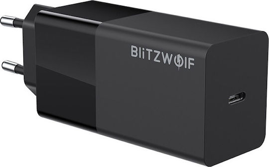 BlitzWolf Charger Without Cable with USB-C Port 65W Quick Charge 3.0 Blacks (BW-S17)