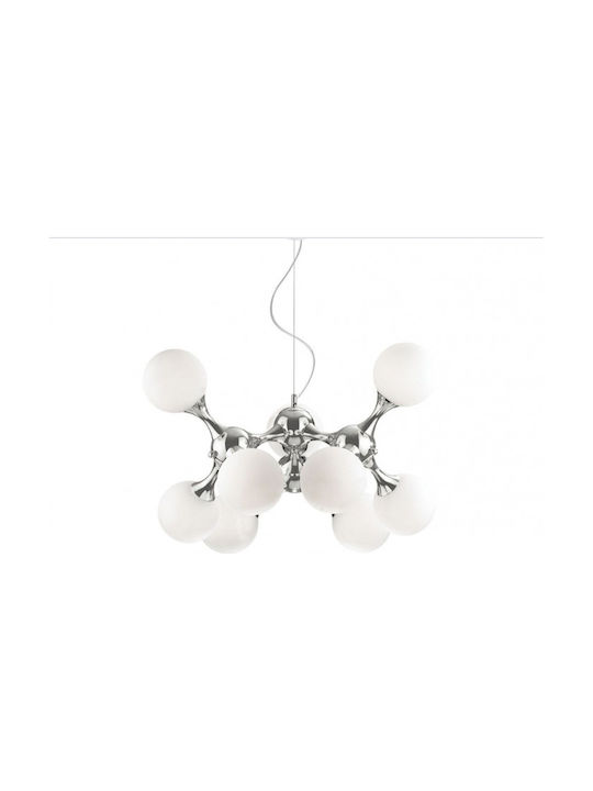 Ideal Lux Nodi SP9 Pendant Light Silver for 9 Bulbs E14, E.14 80cm