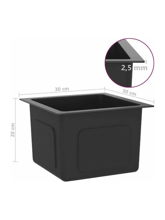 vidaXL Drop-In Sink Inox Satin W30xD30cm Black