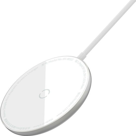 Baseus Φορτιστής Magsafe 15W Λευκός (Simple Mini Magnetic)
