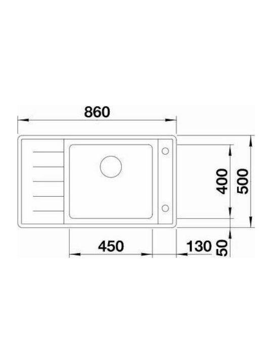 Blanco Andano XL 6 S-IF Compact Left Handed Drop-In Kitchen Sink Left Handed Inox Satin Finish M86xP50cm Silver