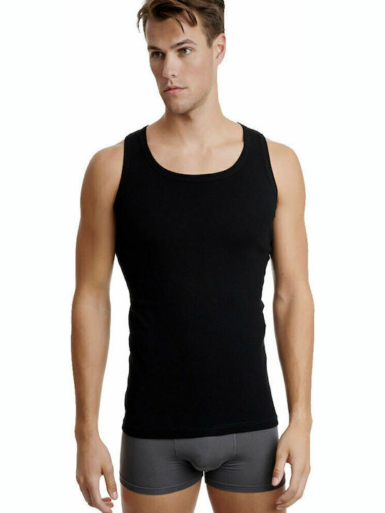 Men's Undershirts Sleeveless in Black Color 2Pack