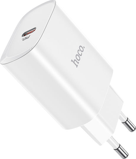Hoco Φορτιστής Χωρίς Καλώδιο με Θύρα USB-C Power Delivery Λευκός (N14)