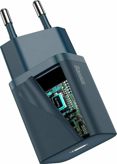 Baseus Charger Without Cable with USB-C Port 20W Power Delivery Blue (Super Si)