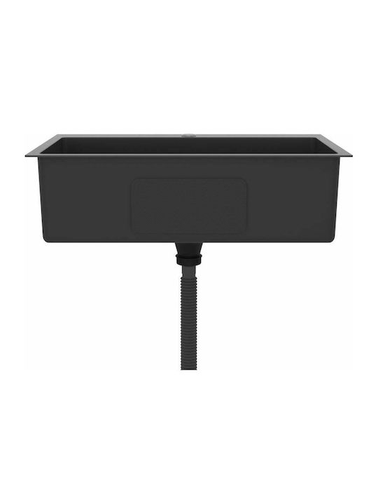 vidaXL Drop-In Мивка Inox Ш70xД44см Черно