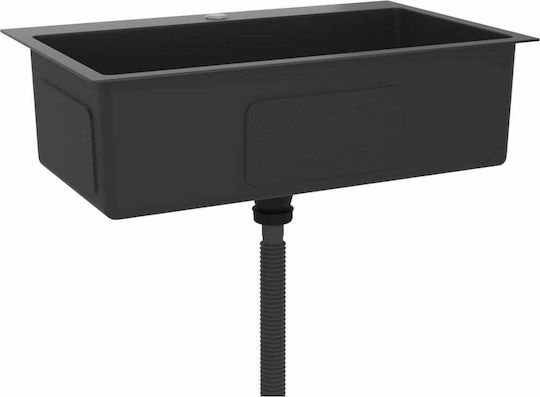 vidaXL Ένθετος Νεροχύτης Inox Μ70xΠ44cm Black
