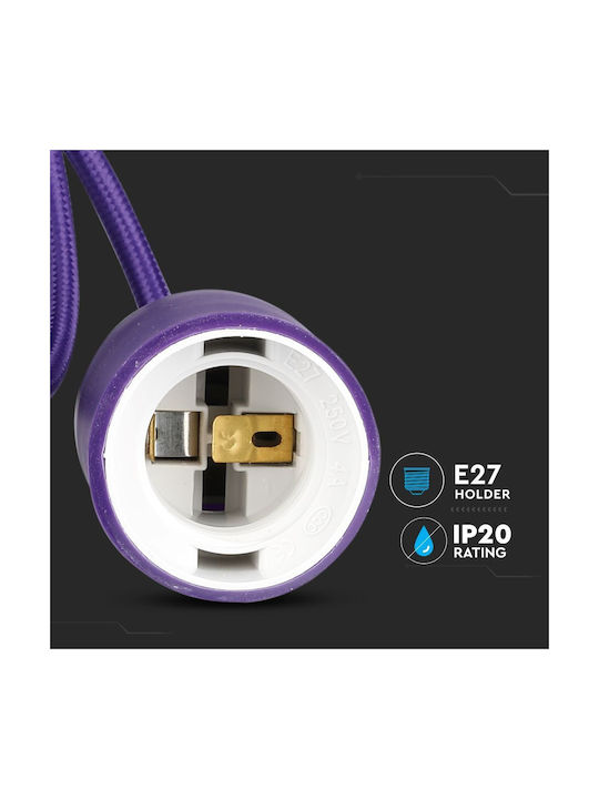 V-TAC VT-7228 Lustră Violet cu Dulie E27 100cm.