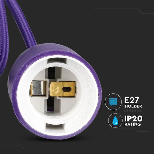 V-TAC VT-7228 Lustră Violet cu Dulie E27 100cm.