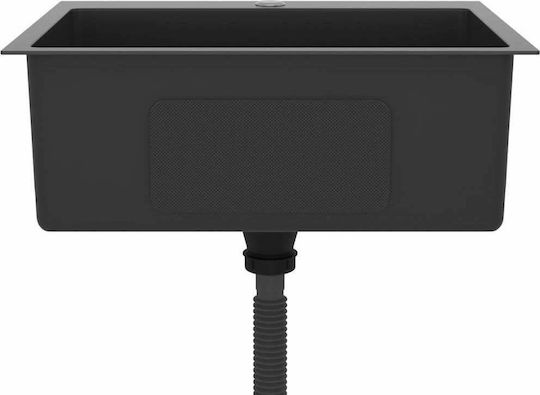 vidaXL Ένθετος Νεροχύτης Inox Σατινέ Μ55xΠ44cm Black