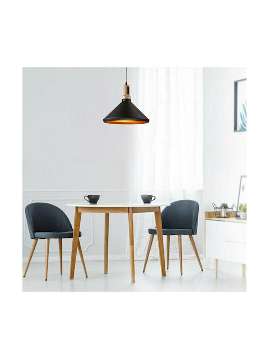 V-TAC Pendant Light Black Bell with Socket E27 35x30x110cm