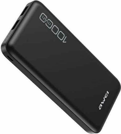 Awei P28K Power Bank 10000mAh with 2 USB-A Ports Black