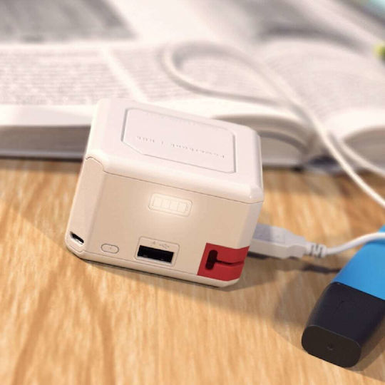 Allocacoc PowerUSB Hub 5000mAh με 4 Θύρες USB-A Λευκό