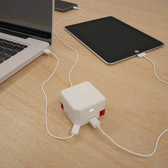 Allocacoc PowerUSB Hub 5000mAh με 4 Θύρες USB-A Λευκό