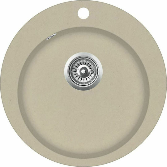 vidaXL Drop-In Spüle aus Verbundgranulat B50.5xT50.5cm Beige