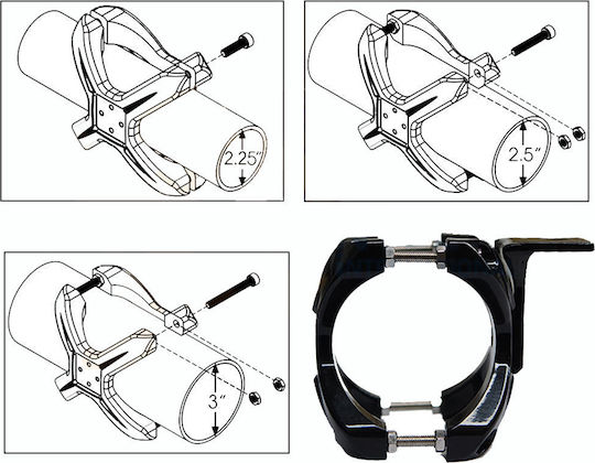 GloboStar Βάση για Μπάρα LED Universal Rollbar 2.25-3" 2τμχ