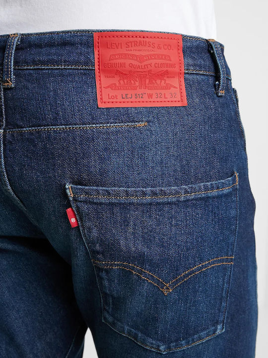 512 Men's Jeans Pants Elastic with Slim Tapered Fit Navy Blue