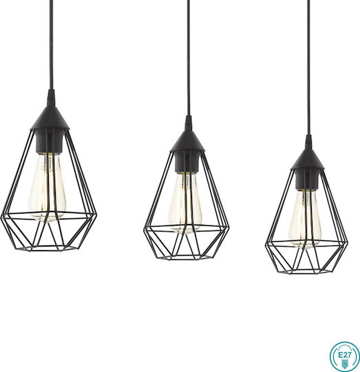 Eglo Tarbes Pendant Light Black Rail with Socket E27 79x110cm