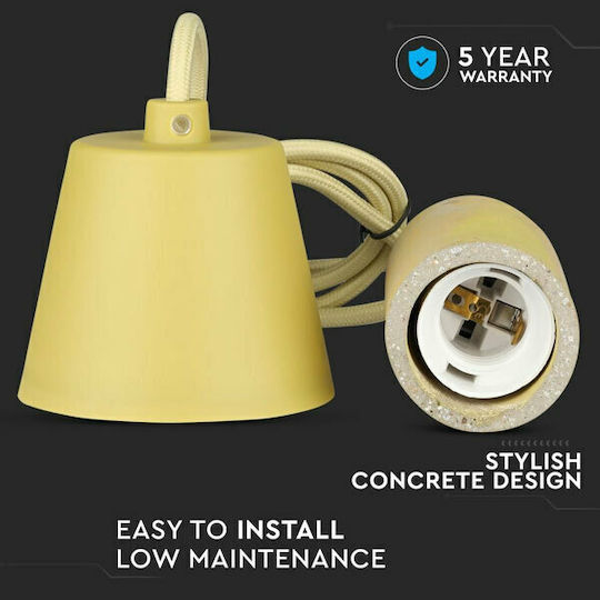 V-TAC VT-7668 Pendant Light Yellow with Socket E27 5cm