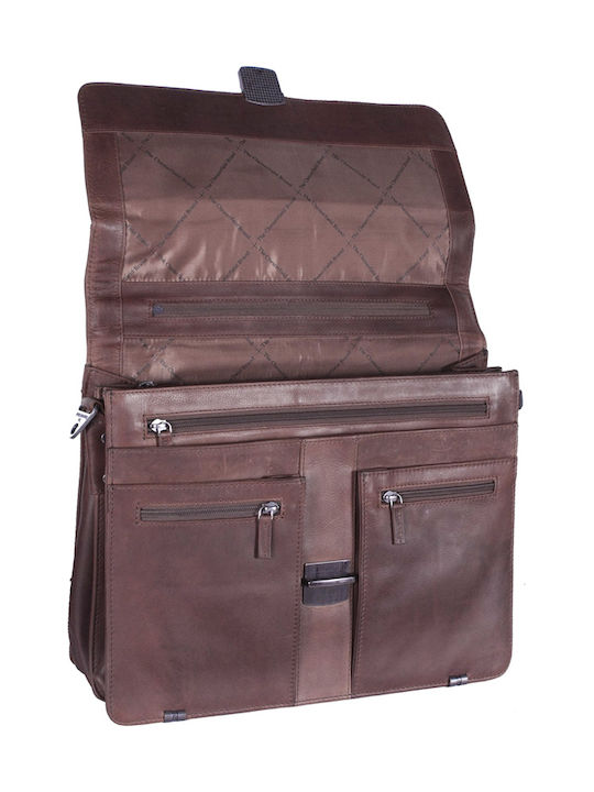 Joe Leather Men's Briefcase Brown