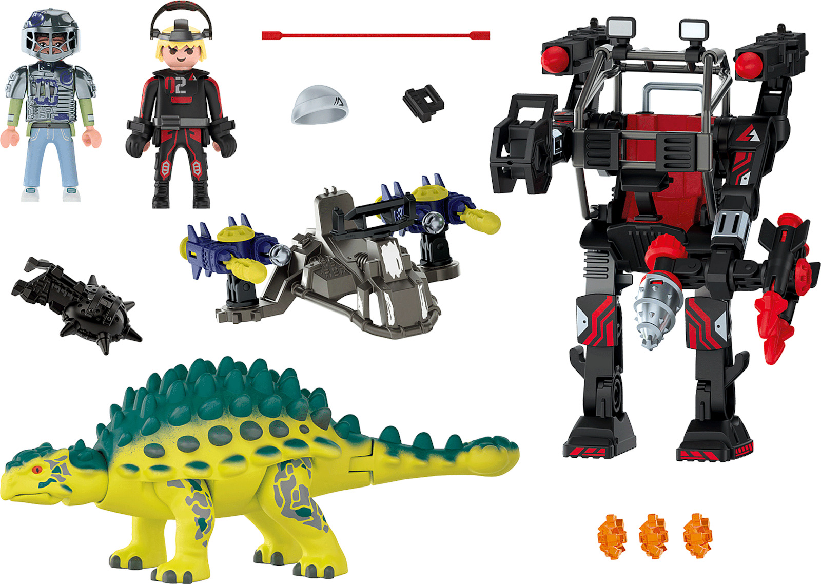 Playmobil Dino Rise Αγκυλόσαυρος με Μαχητή εναντίον Ρομπότ για 5-10 ...